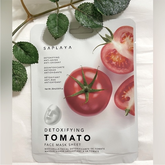 New 5/$18 SAPLAYA Detoxifying Tomato Nutrition Sheet Face Mask - Picture 1 of 3